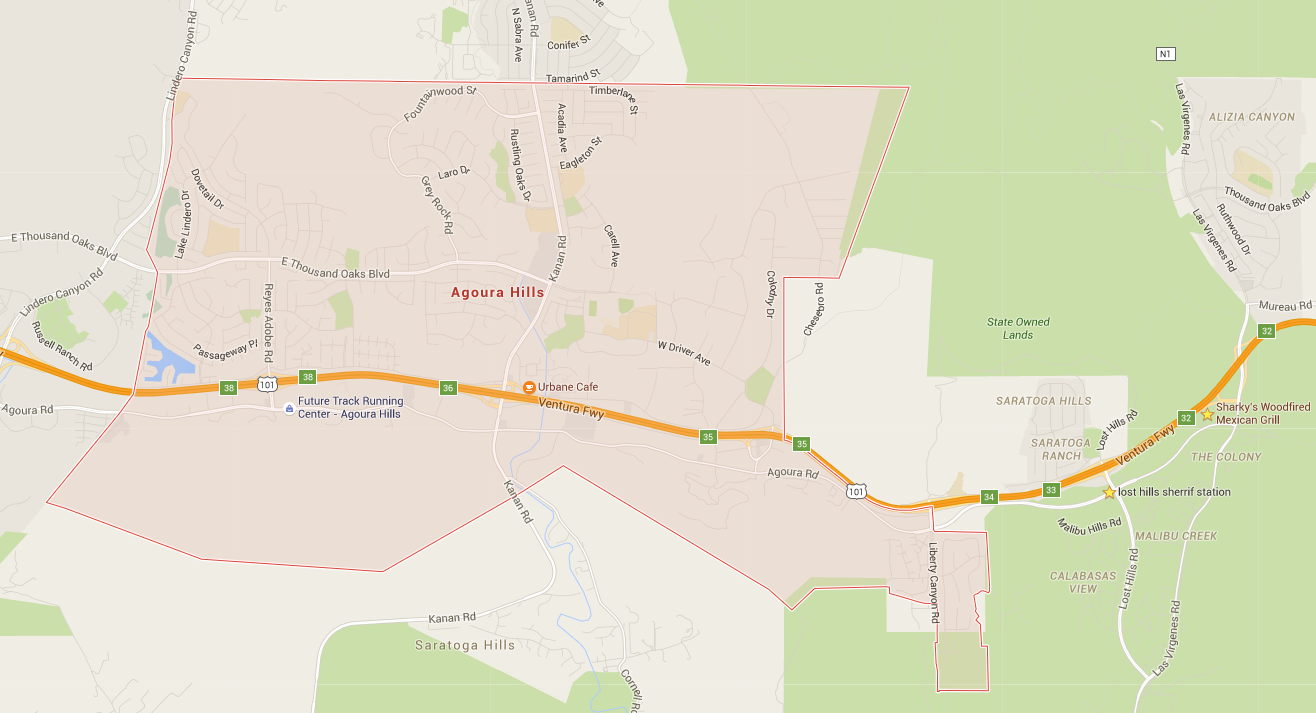 Map of the City of Agoura Hills