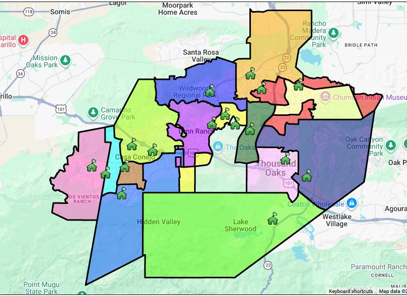 CVUSD Map, school district map,